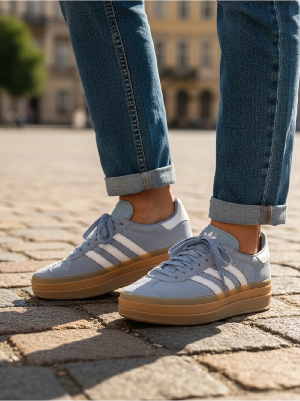 NWT Adidas Gazelle Bold Platform Sneakers Silver Violet Women’s 8 / Juniors 6.5 - Picture 11 of 12